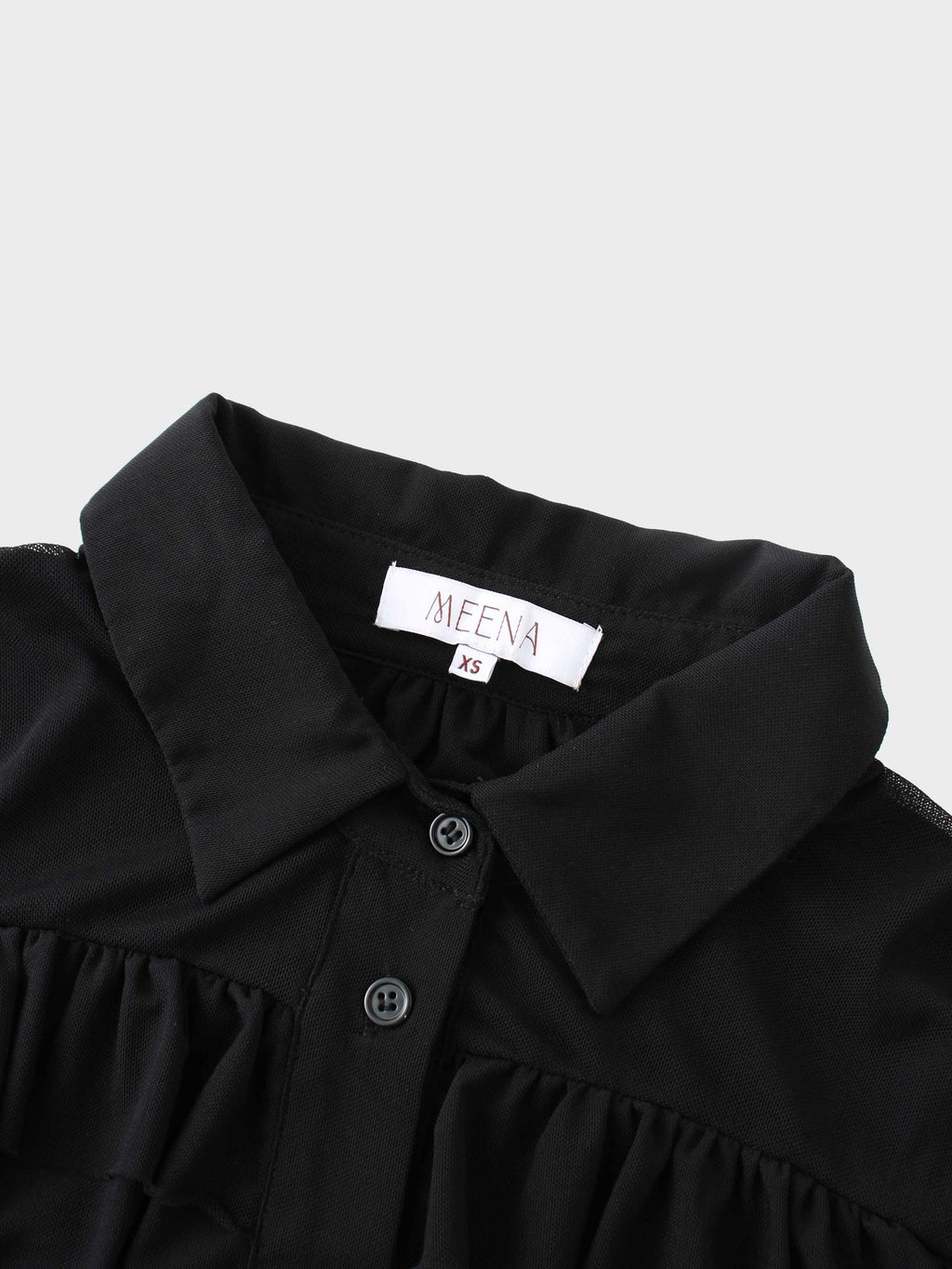 Mesh Ruffle Maxi Dress-Black