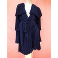 Pleated Navy Blue Formal Dress
