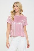 Metallic Short Sleeve Top